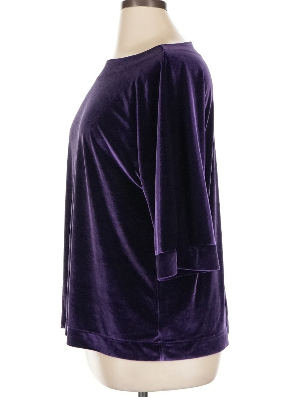 Liz Claiborne Women's Boatneck Velour Top Shirt - Picture 5 of 8
